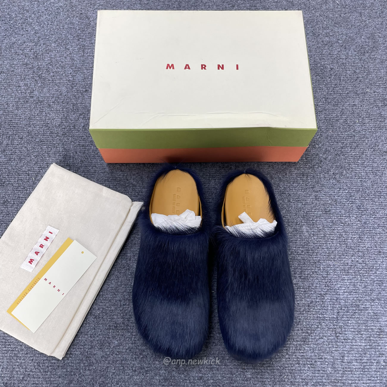 Marni Fussbet Sabot Calf Hair Slippers (4) - newkick.vip